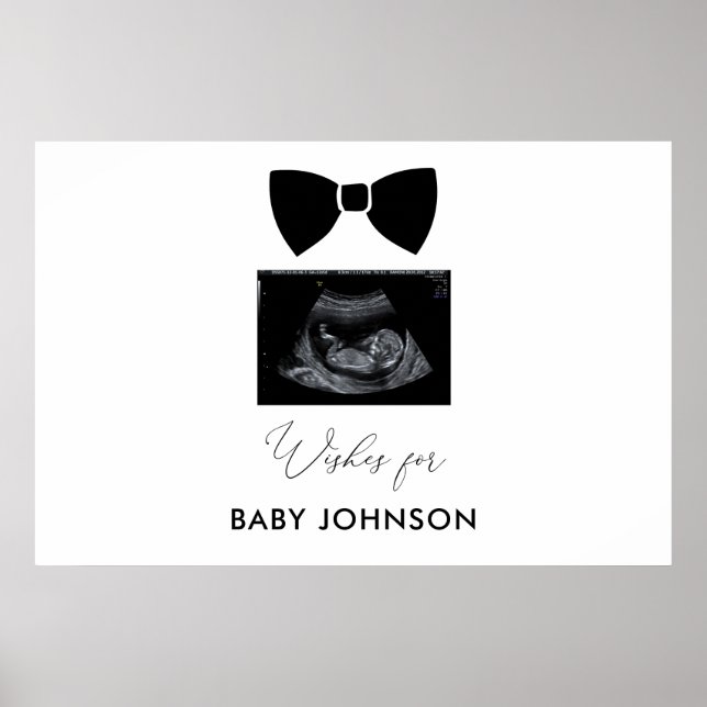 Baby shower Boy Boy Noir Signet du livre d'or (Devant)