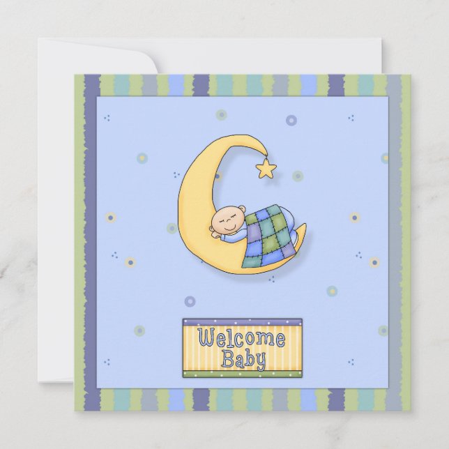 Baby Shower Boy Decorative Design Invitation (Front)