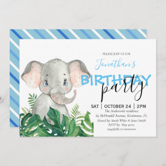 Baby shower Boy Elephant Invitation