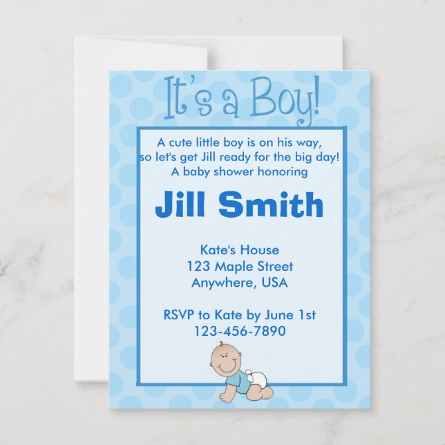 Baby Shower - Boy Invitation (Front)