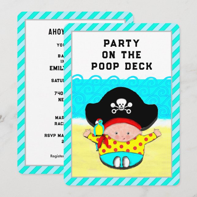 Baby Shower Boy Invitation (Front/Back)