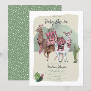 Baby Shower Boy   Llamas & Cactus   Invitations