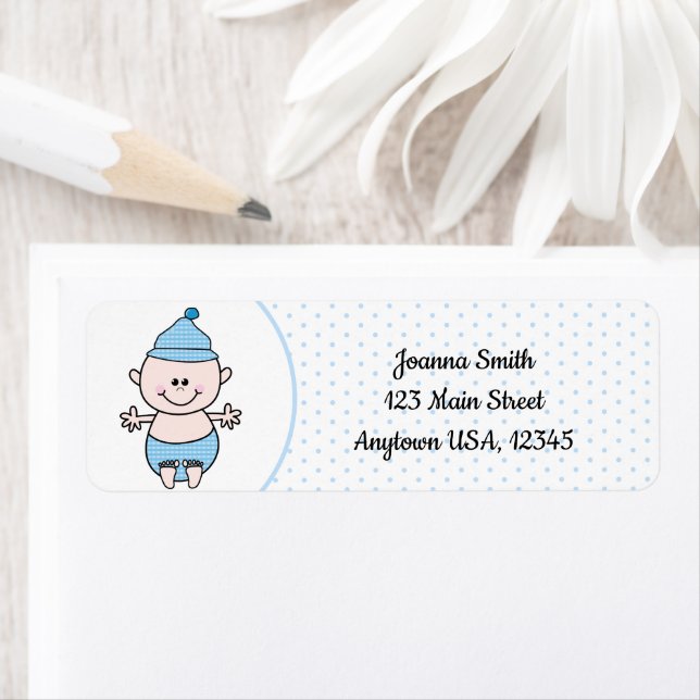 Baby shower Boy Polka Dot Adresse (En situation)