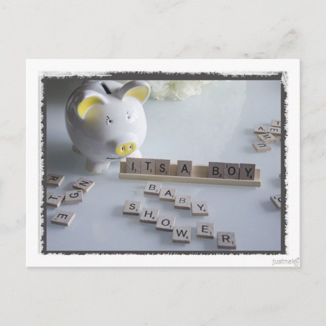 Baby Shower Boy Postcard (Front)