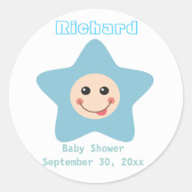Baby Shower Boy Sticker Invite