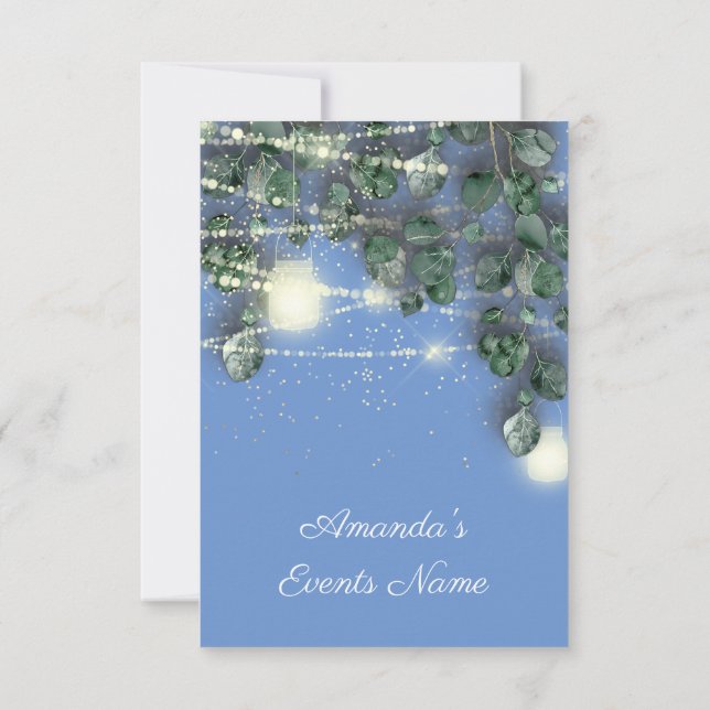 Baby Shower Bridal Sweet 16th Confetti Mint Blue Invitation (Back)