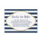 Baby Shower Bring a Book Navy Blue Stripes Insert