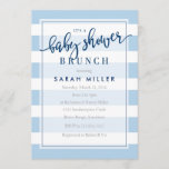 Baby Shower Brunch Invitation Stripes Boy<br><div class="desc">Classic stripes make the perfect baby shower brunch invitation</div>