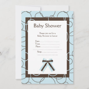 Baby shower bulles bleues invitation