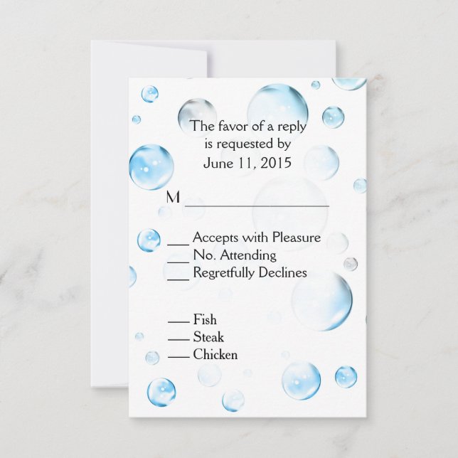 Baby shower Bulles bleues RSVP (Devant)