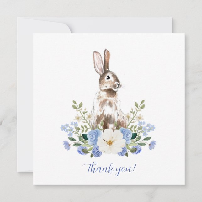 Baby shower Bunny Merci Cartes (Devant)