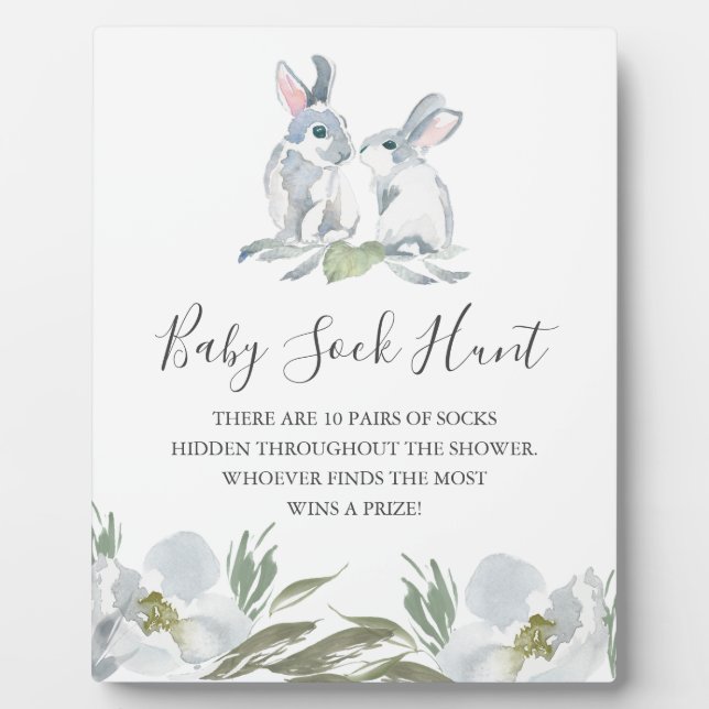 Baby shower Bunny Spring Jeux Plaque (Devant)