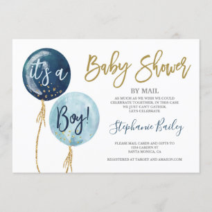 Baby shower by mail boy invitation