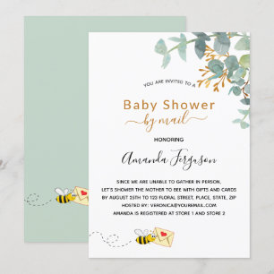 Baby Shower by mail eucalyptus greenery mom to bee Invitation