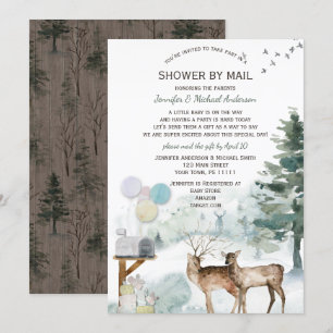 Baby Shower by Mail Gender Neutral Woodland Bear Invitation