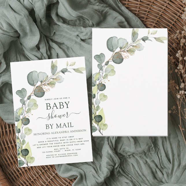 Baby Shower By Mail Greenery Eucalyptus Invitation (Creator Uploaded)