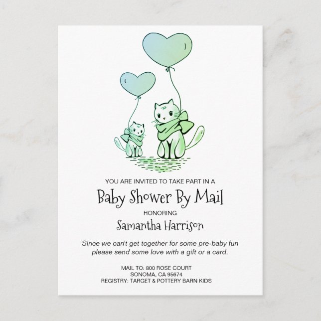 Baby Shower By Mail Invitation Postcard (Front)
