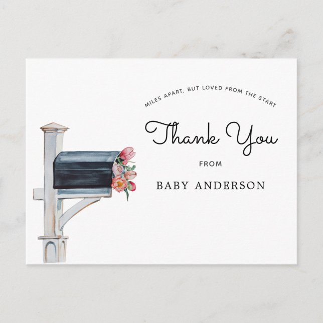 Baby Shower by Mail Thank You Postcard (Front)