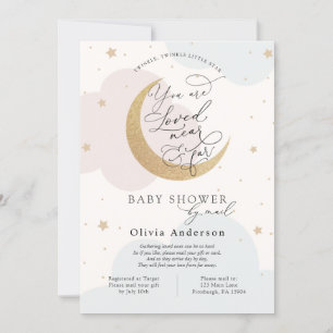 Baby Shower by Mail Twinkle Star and Moon Invitation