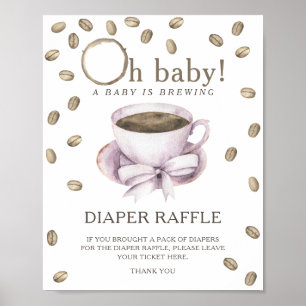 Baby-shower café - affiche de tirage au sort de co