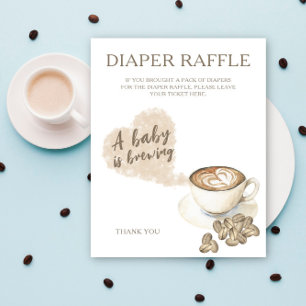Baby shower café - affiche de tirage au sort de co