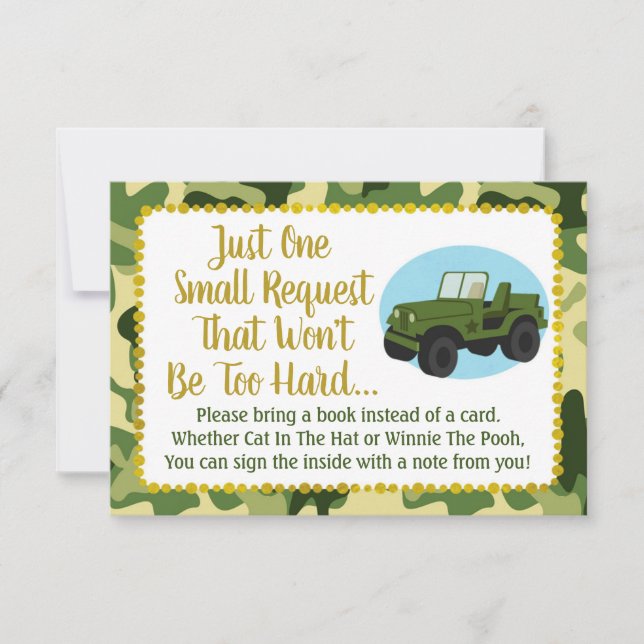 Baby shower Camo De L'Armée Apporte Une Carte De L (Devant)