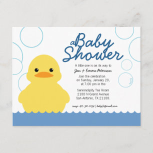 baby shower canard en caoutchouc mignon invitation