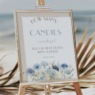 Baby Shower Candy Jar Guessing Game Floral Poster