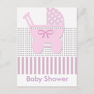 Baby Shower Carriage Invitation Postcard