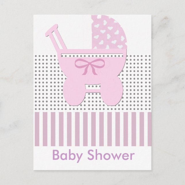 Baby Shower Carriage Invitation Postcard (Front)