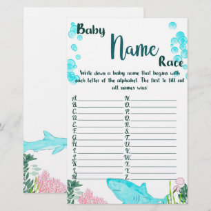 Baby shower Carte de jeu Nom du bébé Course
