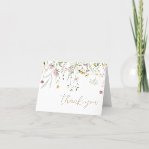 Baby shower Carte de remerciements fleur sauvage