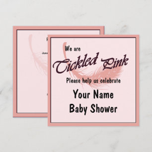 Baby shower Célébration chatouillé rose Invitation