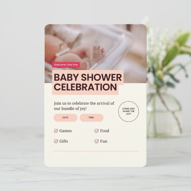 Baby Shower Celebration 🎉👶 Invitation (Standing Front)