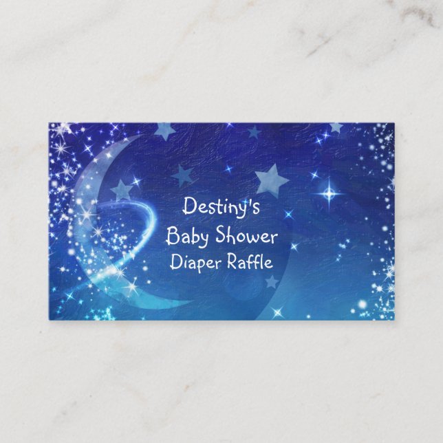 Baby Shower Celestial Moon Sparkle DIAPER RAFFLE Enclosure Card (Front)