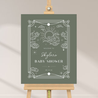 Baby shower Celestial Tarot Sage Affiche de bienve
