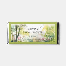 Baby shower champêtre en forêt printanière