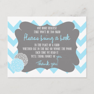 Baby shower Chevron Bleu Bébé Demander une carte d