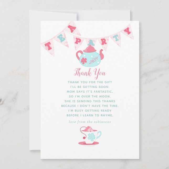 Baby shower Chic de Shabby Merci de thé (Devant)