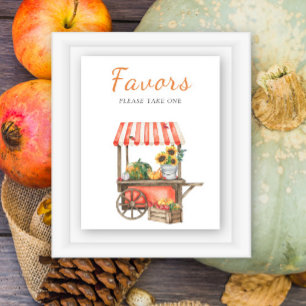 Baby shower citrouille - Affiche de faveurs