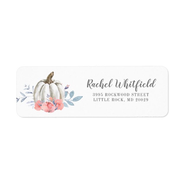 Baby shower Citrouille Aquarelle Automne Adresse d (Devant)