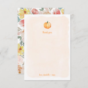 Baby shower citrouille aquarelle merci