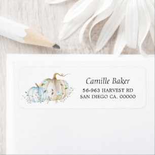 Baby shower Citrouille bleu - Adresse de retour