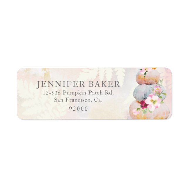 Baby shower Citrouille d'automne Adresse de retour (Devant)