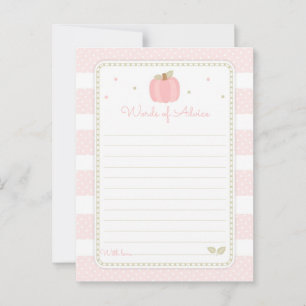 Baby shower Citrouille rose Mots de conseil