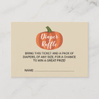Baby shower citrouille Rustic Diaper Raffle Ticket