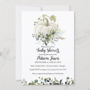Baby shower Citrouille vert Invitation