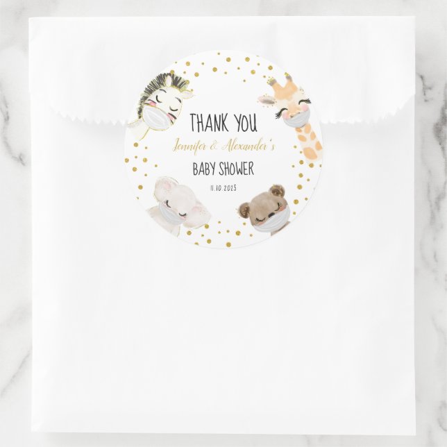 Baby Shower Classic Round Sticker (Bag)