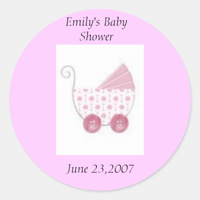 Baby shower classic round sticker (Front)