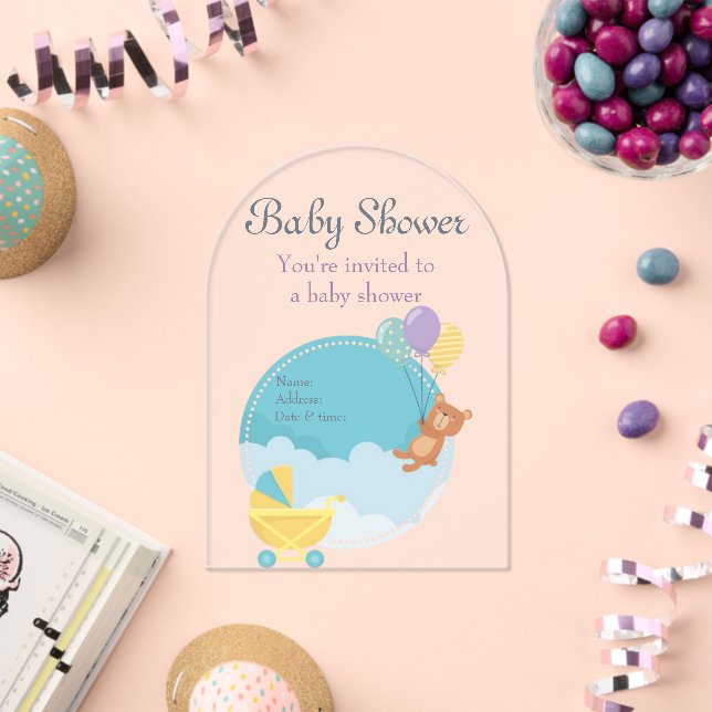 Baby Shower Clear Acrylic Invitation Card 11 (Insitu (Celebration))